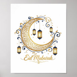  Eid Mubarak Golden Crescent  Poster