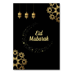 Eid Mubarak Golden Customize Bordsnummer