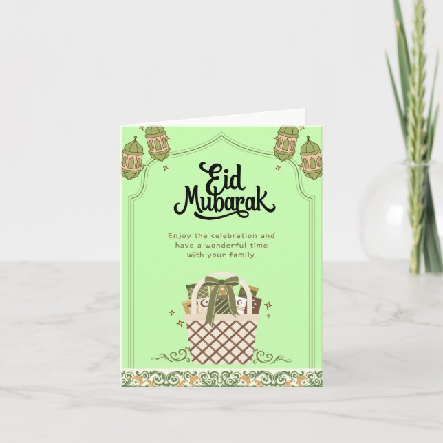 Eid Mubarak Grattulationskort för vän och familj Kort (Framsida)