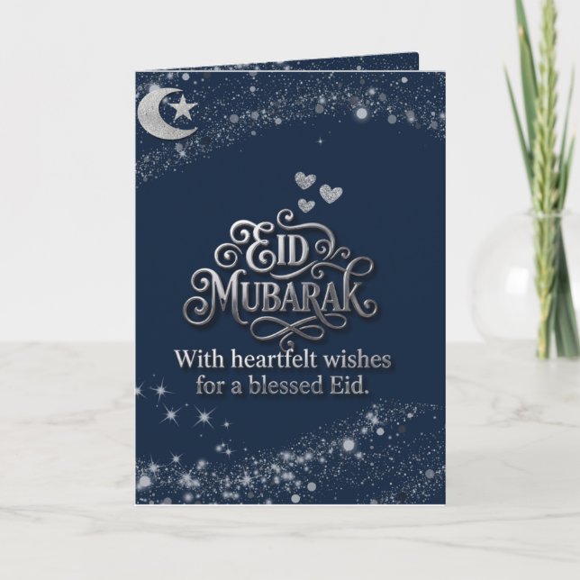 Eid Mubarak Greeting Card – 5x7, US Letter & A4 (D Kort (Framsida)