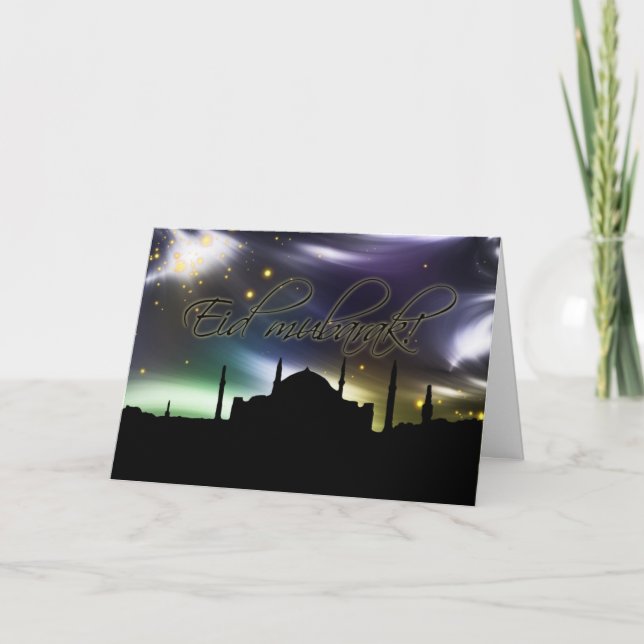 Eid mubarak greeting card helgkort (Framsida)
