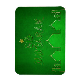 Eid Mubarak Grönt Guld Mosque Magnet
