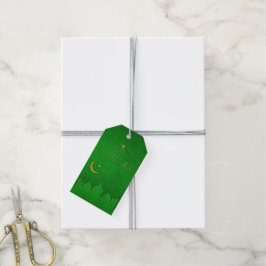 Eid Mubarak Grönt Guld Mosque Presentetikett