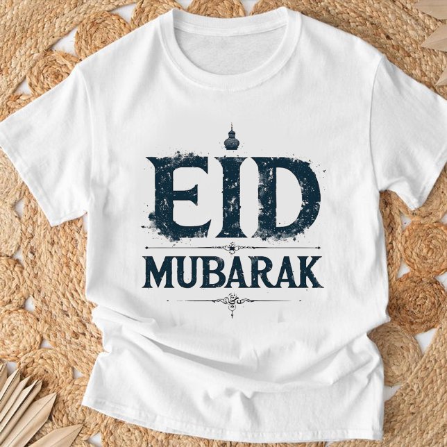 "EID MUBARAK" Grunge Islamsk Höjd Grafisk T-Shirt (Skapare uppladdad)