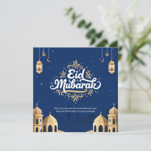 Eid Mubarak Guld & Blå Kort