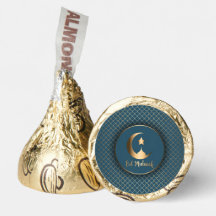Eid Mubarak Guld Crescent Mosque Star Blue
