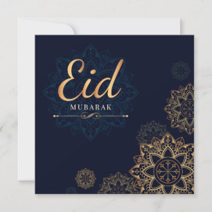 Eid Mubarak Guld Mandala Helgdag Card Julkort