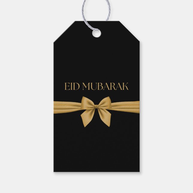 Eid Mubarak guld ribbon Presentetikett (Framsidan)