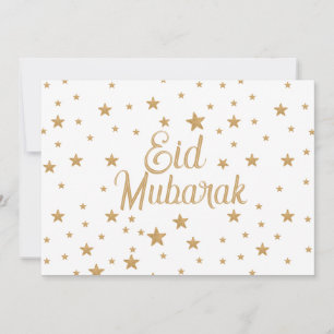 Eid Mubarak Guld Star Glitter Gnistra Decor Inbjudningar