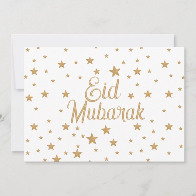 Eid Mubarak Guldstjärna Glitter Gnistrande dekorat Inbjudningar (Framsida)