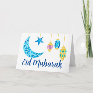 Eid Mubarak Hälsning med Fanoos och Måne Kort