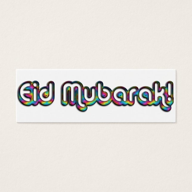 Eid Mubarak Hälsning Rainbow Cards, lägg till text Litet Visitkort (Framsidan)