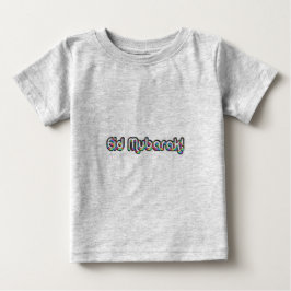 Eid Mubarak Hälsning Rainbow Färg Typografi Tee Shirt
