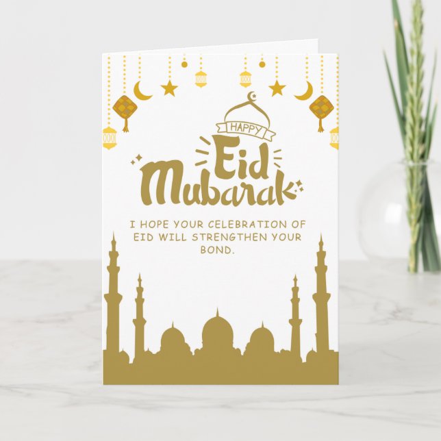 Eid Mubarak-Hälsning Tack Kort (Framsida)