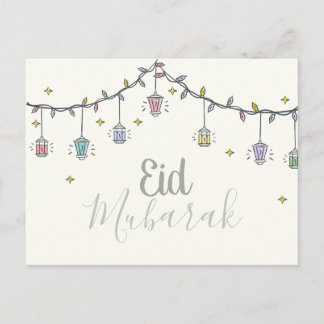 Eid Mubarak-hälsningskort för eid al fit Vykort