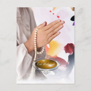 Eid Mubarak / Hijab Girl Helgdag Card Helg Vykort