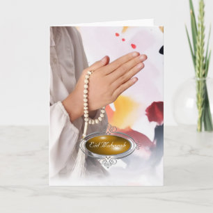Eid Mubarak / Hijab Girl Helgdag Card Helgkort