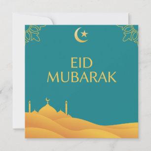 Eid Mubarak in Turcos Background Inbjudningar