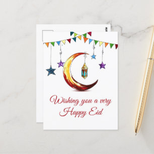 Eid Mubarak Islamic Crescent Vykort