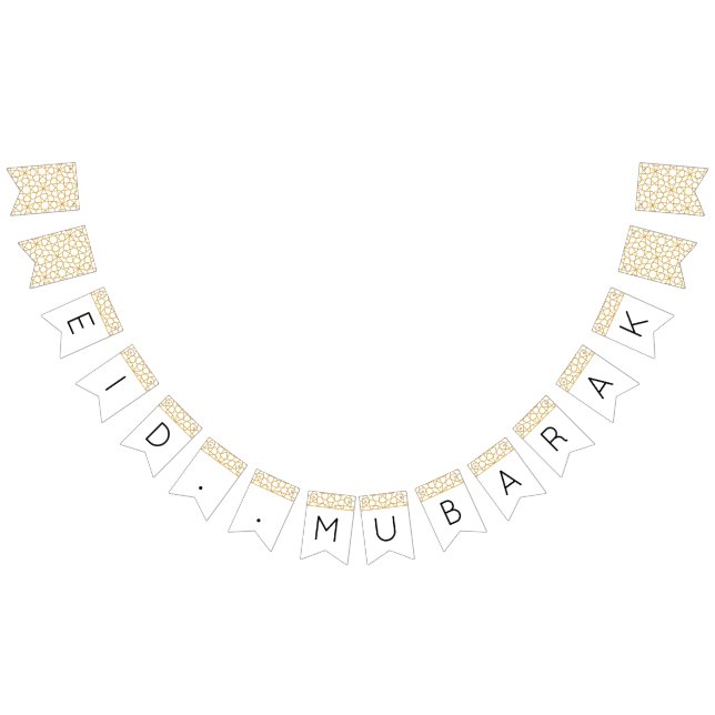 Eid Mubarak Islamic geometric guld dekoration Vimplar (Alla)