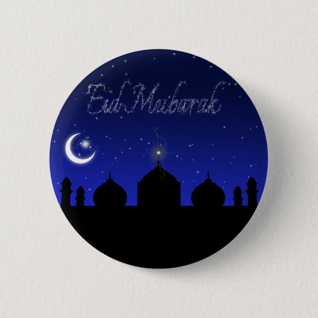 Eid Mubarak - Islamic Hälsning Button Knapp (Framsida)