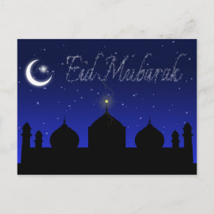 Eid Mubarak - Islamic Hälsning vycard Vykort