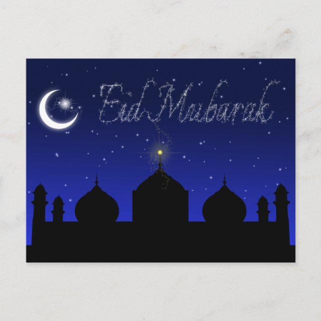 Eid Mubarak - Islamic Hälsning vycard Vykort (Framsida)