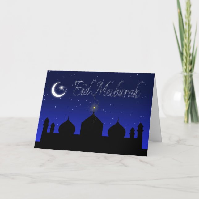 Eid Mubarak - islamiskt hälsningskort Helgkort (Framsida)