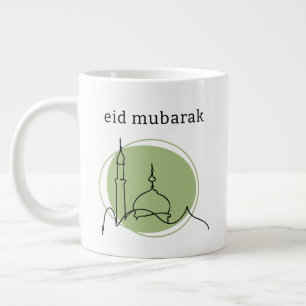 Eid Mubarak Jättekaffemugg - Moské Linje Konst Jumbo Mugg