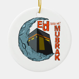 Eid mubarak julgransprydnad keramik