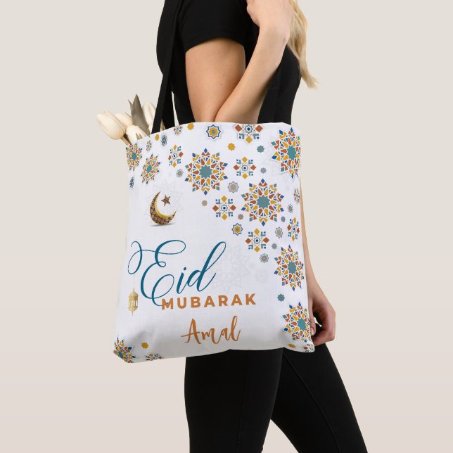 Eid Mubarak Kalligrafi Firande Muslim  Tygkasse (Närbild)