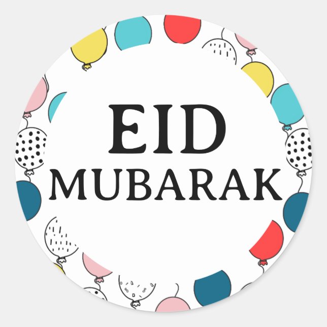 Eid Mubarak-klistermärken Runt Klistermärke (Framsida)