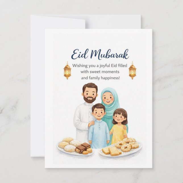 Eid Mubarak-kort direkt nedladdning Anteckningskort (Framsida)