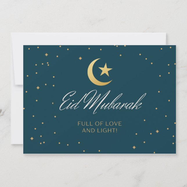 Eid Mubarak-kort för flata hälsningar Kort (Framsida)