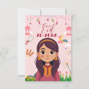 Eid Mubarak-kort för flicka Inbjudningar