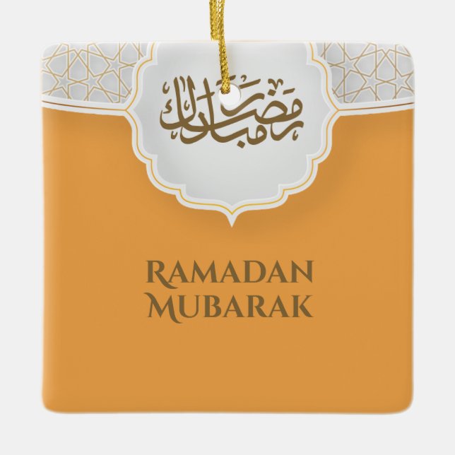 Eid Mubarak-kort med Masjid Julgransprydnad Keramik (Framsida)