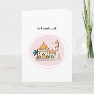 Eid Mubarak-kort Modern moské linjearbeten Kort