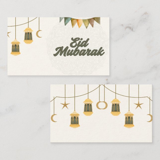 Eid Mubarak-kort Tilläggskort (Fram/baksida)