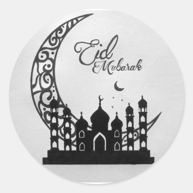 EID MUBARAK Kreativ Design Runt Klistermärke (Framsida)
