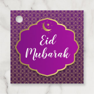 Eid Mubarak Lila Märkre Gåvor Etiketter