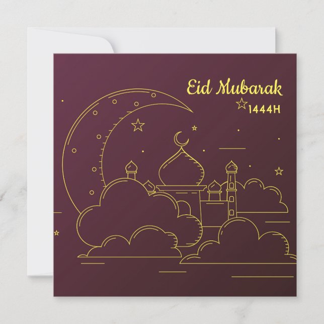 Eid Mubarak Line art Julkort (Framsida)