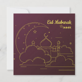 Eid Mubarak Line art Julkort