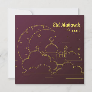 Eid Mubarak Line art Julkort