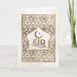 Eid Mubarak - Lycklig Eid - Pastel Guld Kort