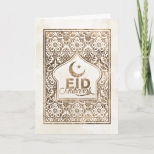 Eid Mubarak - Lycklig Eid - Pastel Guld Kort
