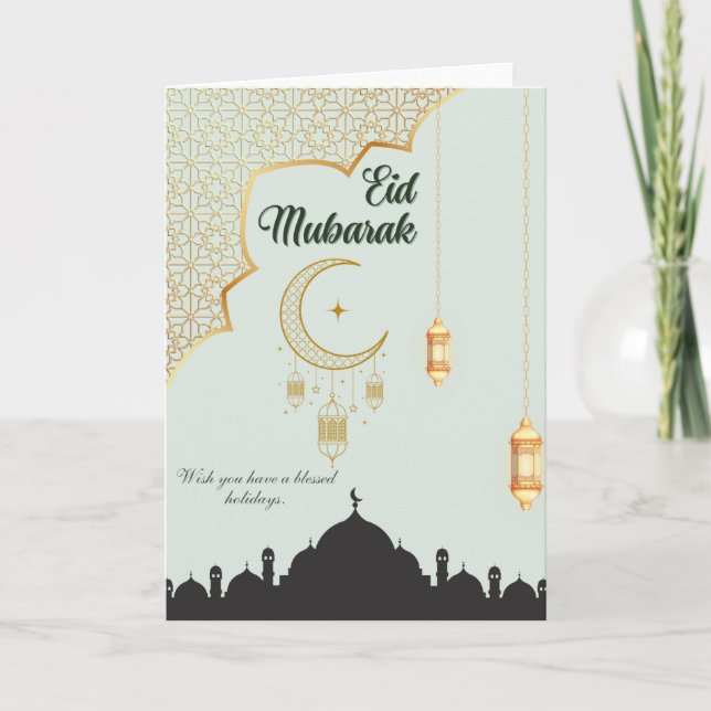 Eid Mubarak Lyckönskningskort Blankt Inuti  Kort (Framsida)