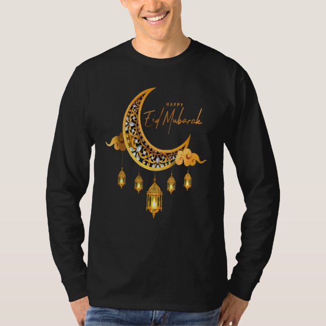 Eid Mubarak Måne Arabiska Eid Alfitr T Shirt (Framsida)