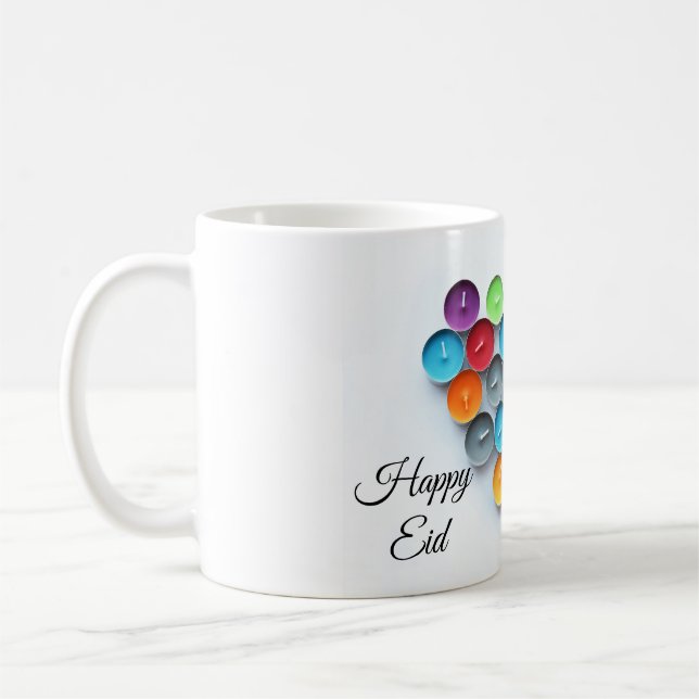 Eid Mubarak med den färgrika stearinljusmuggen Kaffemugg (Vänster)
