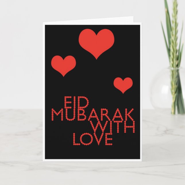 eid mubarak med kärlek helgkort (Framsida)