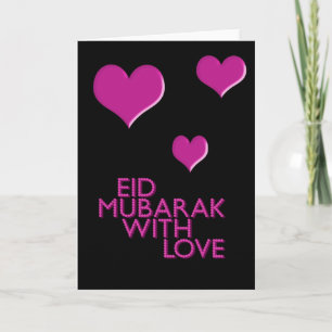 eid mubarak med kärlekrosor helgkort